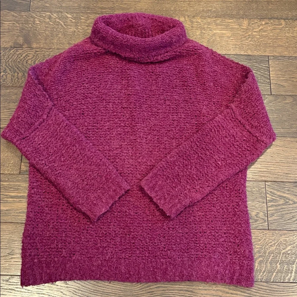 Free People She’s All That Alpaca Sweater Oversized Tunic Cowl Mock Neck XS